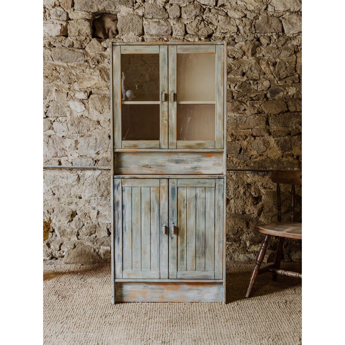 Vaisselier modulable en bois et vitré Maximilien N°384 - Bon état bois clair, DEBONGOUT