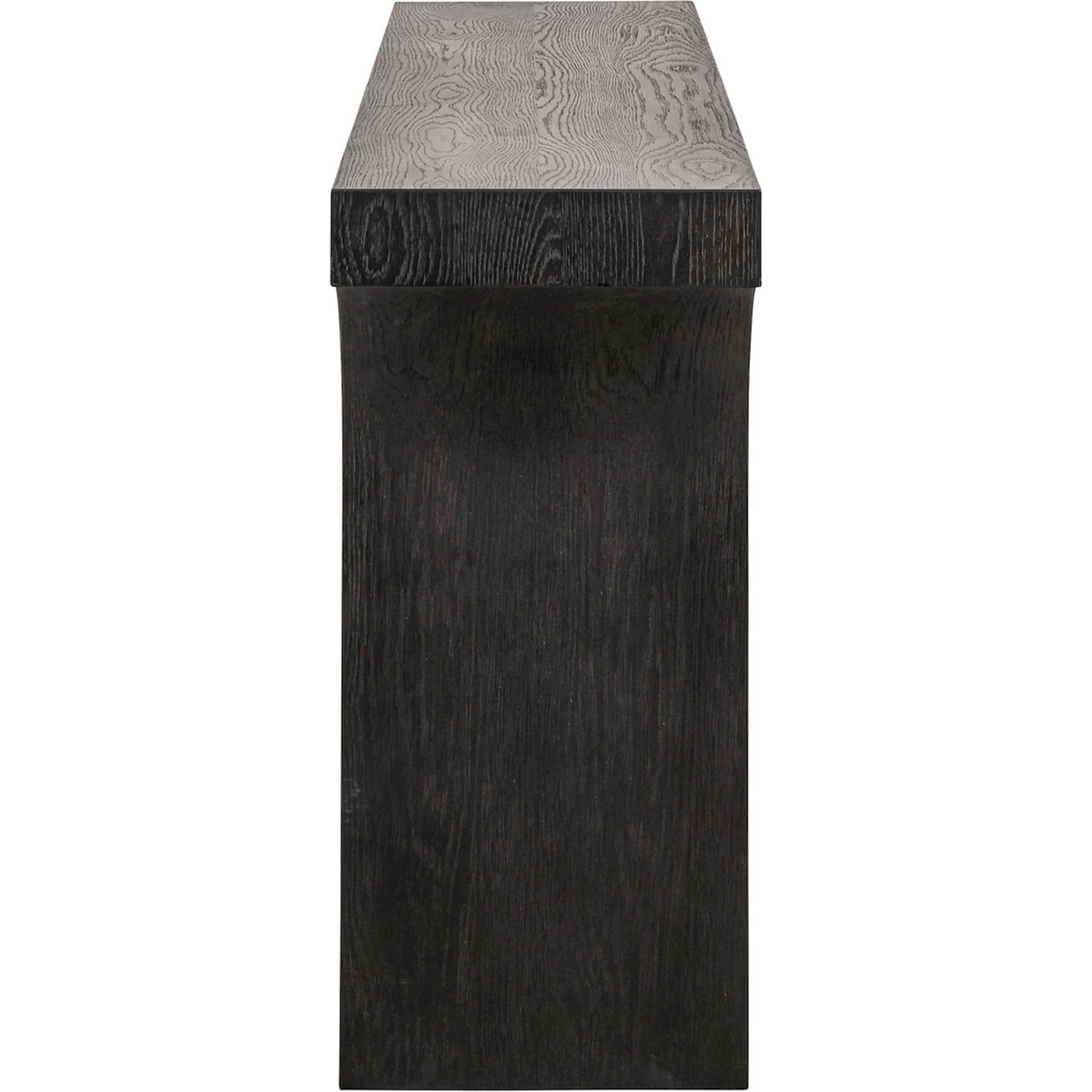 Console en placage de chêne à base sculptée chêne foncé profond, RECOLLECTION