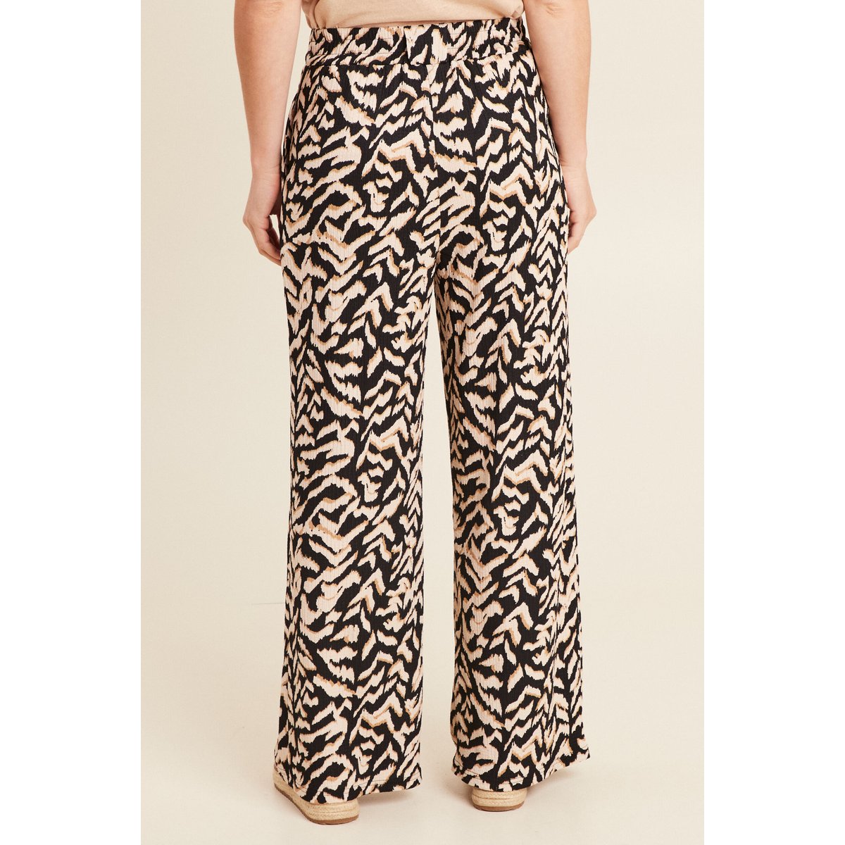 Pantalon large taille haute noir, BREAL