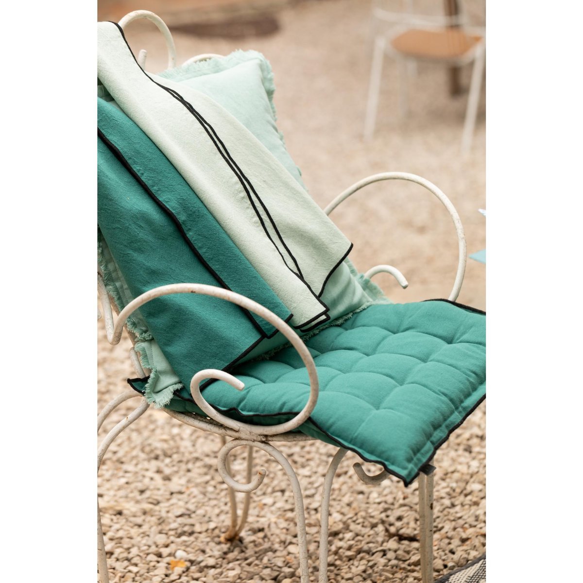 Galette de chaise Grace recyclée paon, WINKLER