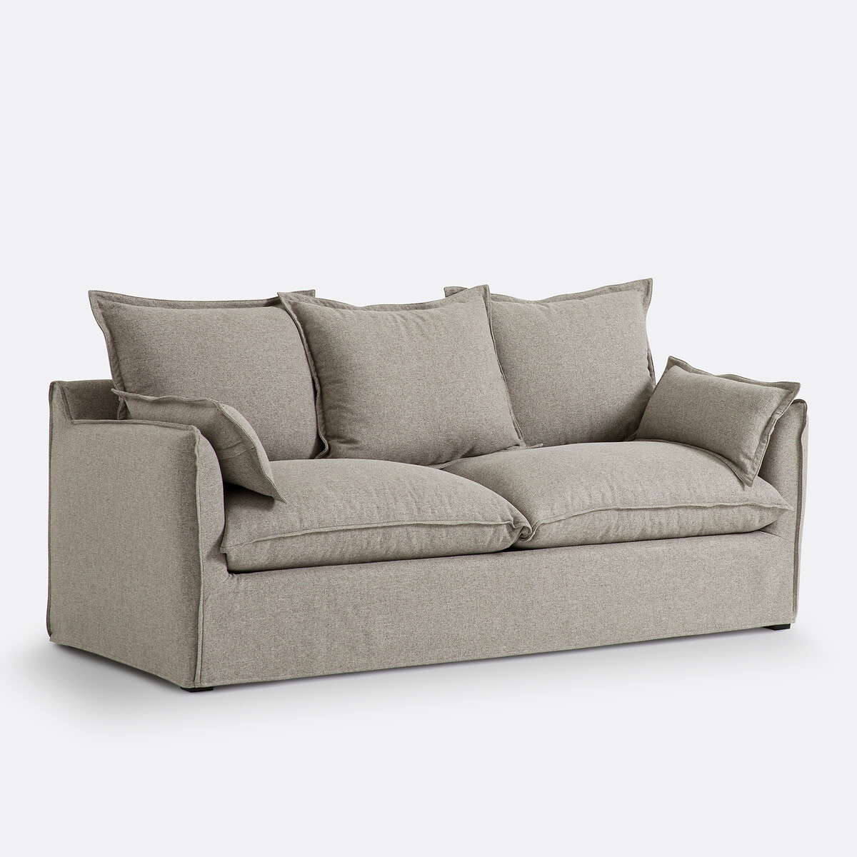 Canapé 2, 3 ou 4 places, convertible, matelas 6cm, dehoussable, polyester, ODNA  vert grisé, LA REDOUTE INTERIEURS