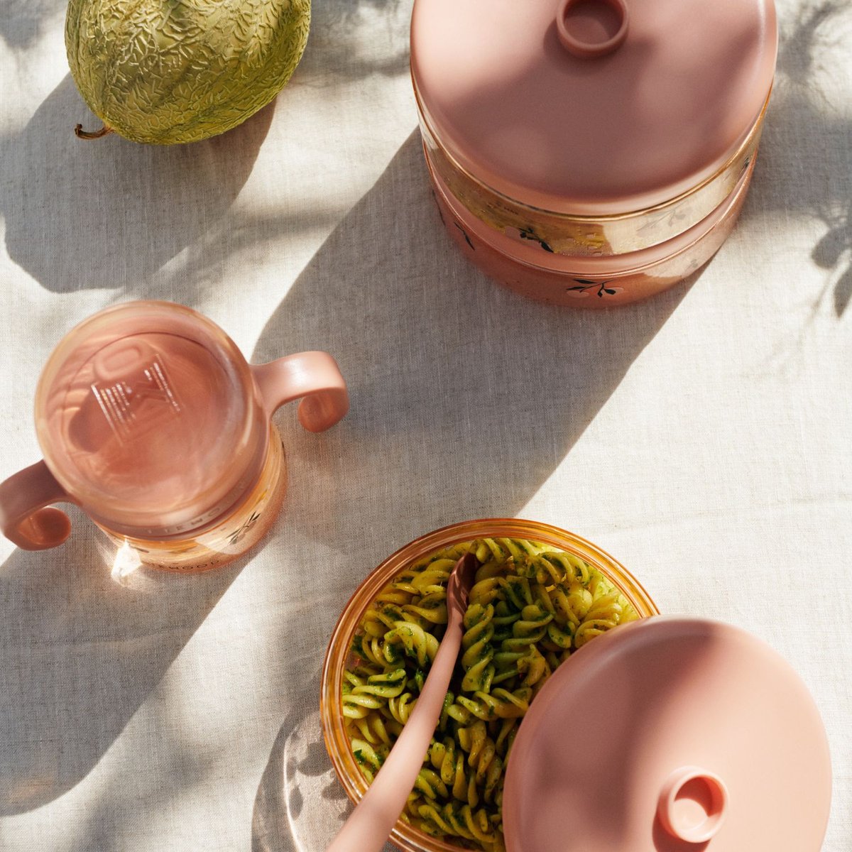 Lot de 2 boîtes alimentaires Dominique rose, vert, LIEWOOD