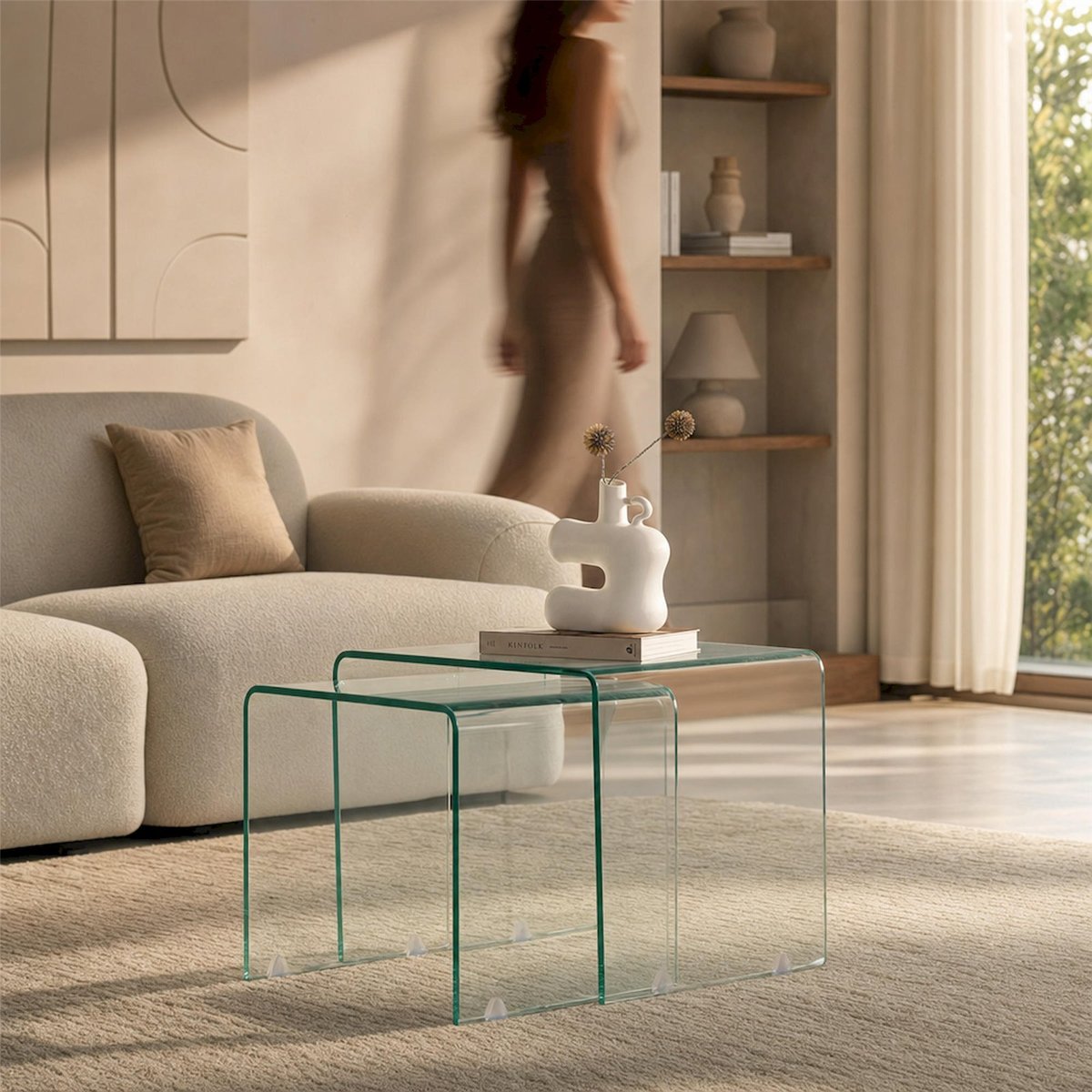 Set de tables basses AVARATIVE transparent verre, RECOLLECTION