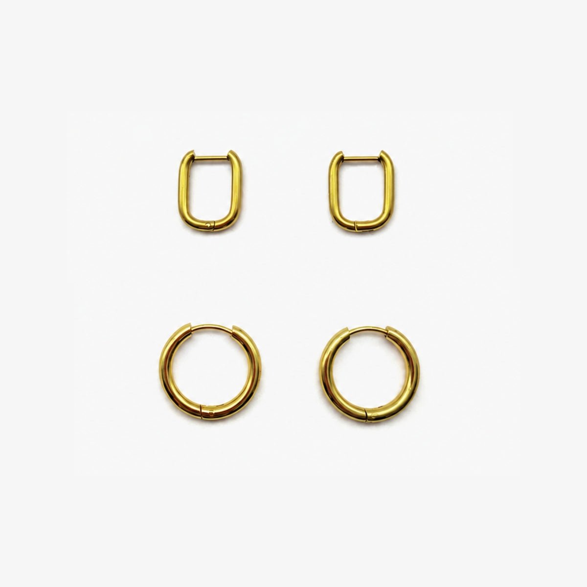Set x2 petites créoles articulées en acier inoxydable aucun, BALABOOSTE