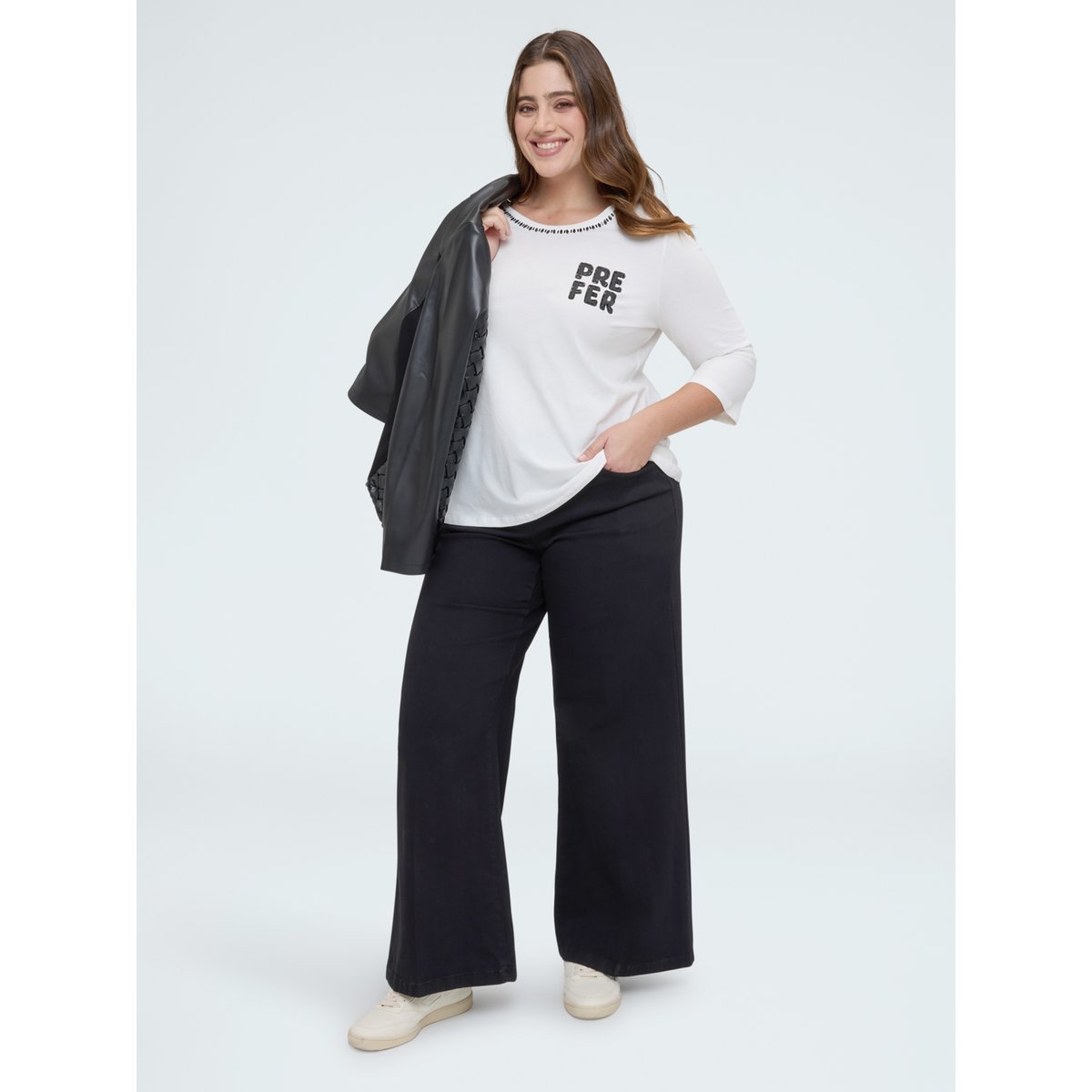 T-shirt avec inscription blanc, FIORELLA RUBINO