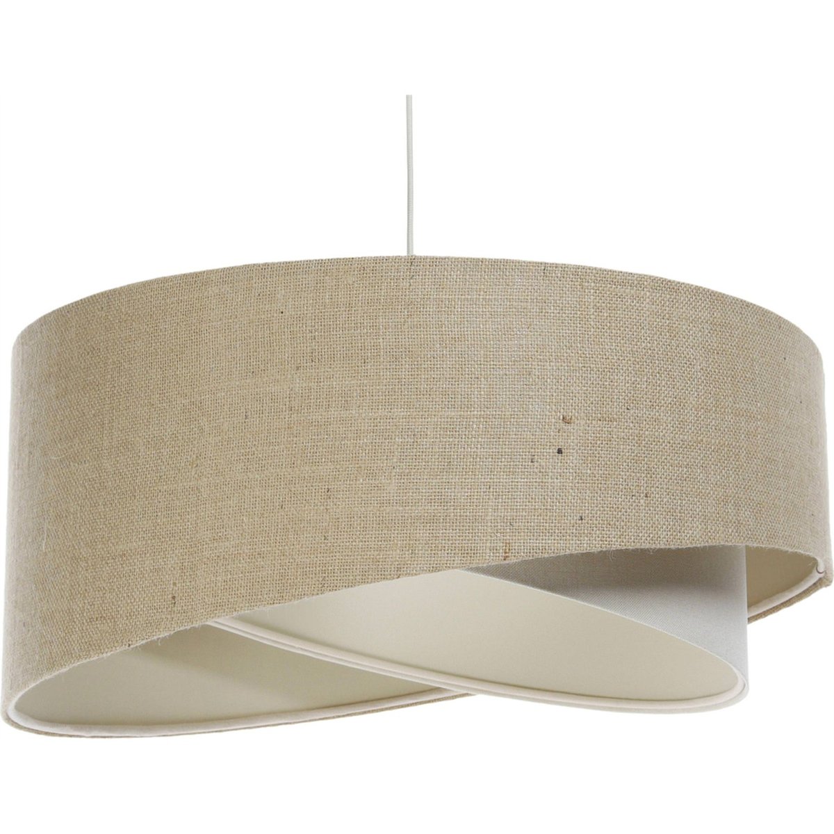 Suspension en lin et chanvre ronde Boho beige naturel et crème doux, BPS KONCEPT