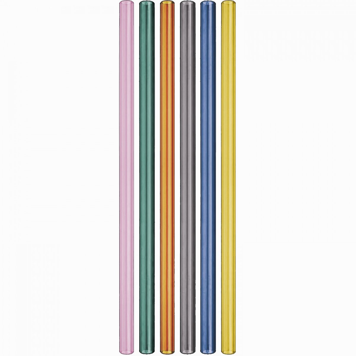 Pailles en verre lot de 6 multicolore, REMEMBER