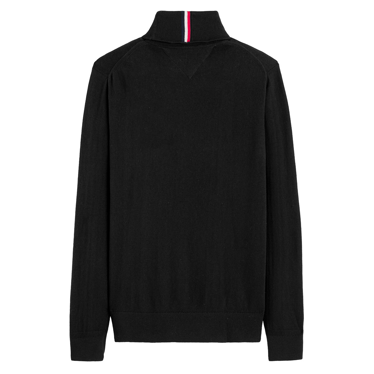 Jersey de cuello vuelto de algodón pima y cachemir negro, TOMMY HILFIGER