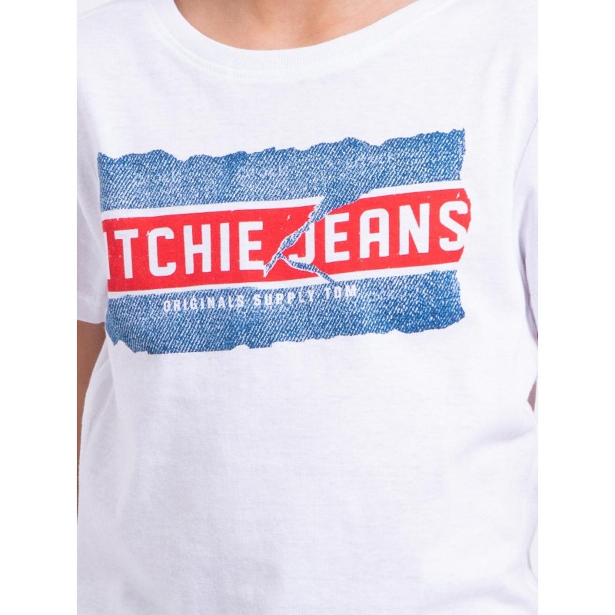 T-shirt Manches Courtes Col Rond Pur Coton Nipeter-j blanc, RITCHIE