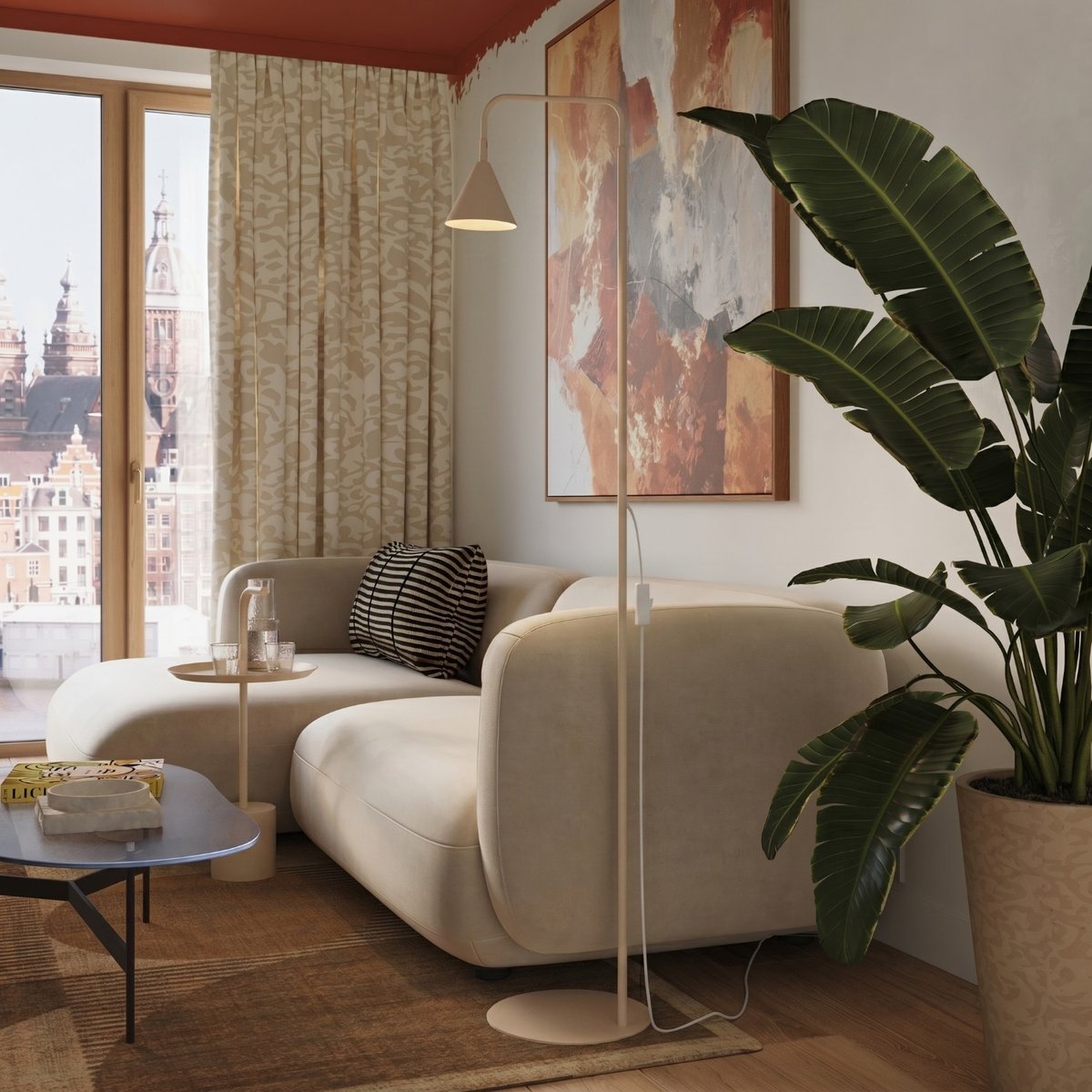 Lampadaire Beige E14 1 NOX beige, EDEN