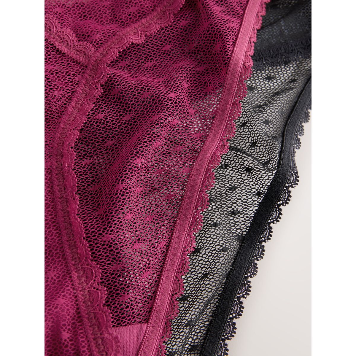 Culotte brésilienne en mesh à pois, lot de 2 noir/rouge, NEXT