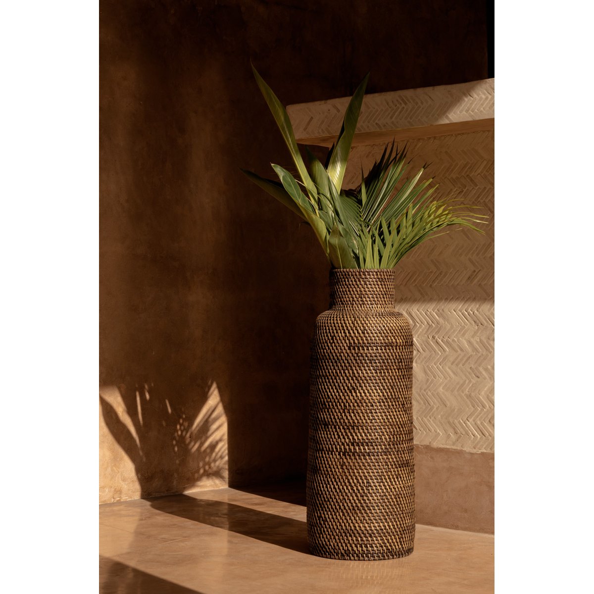 Porte-parapluies en rotin COLONIAL brun naturel, BAZAR BIZAR