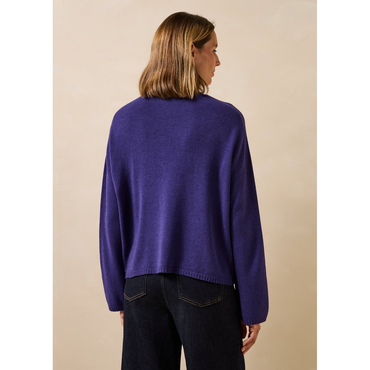 Pull fin manches longues col v viola, LA FEE MARABOUTEE