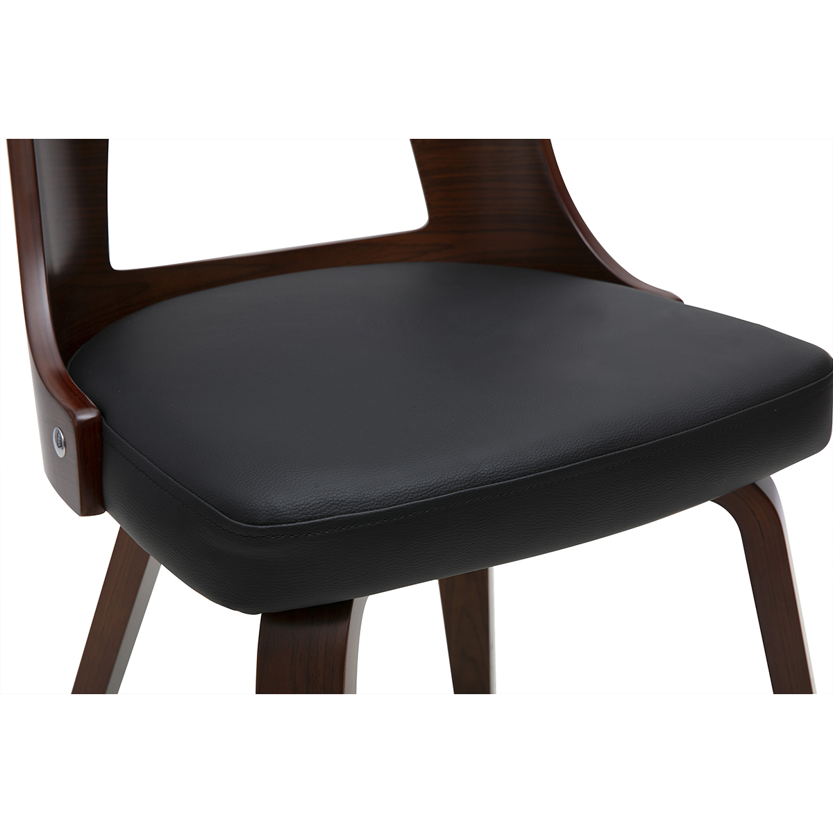 Chaise scandinave blanc et bois clair GARBO noir, MILIBOO