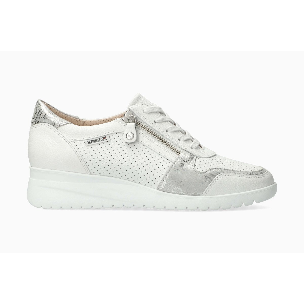 Baskets en cuir IASMINA PERF blanc pur 514, MEPHISTO
