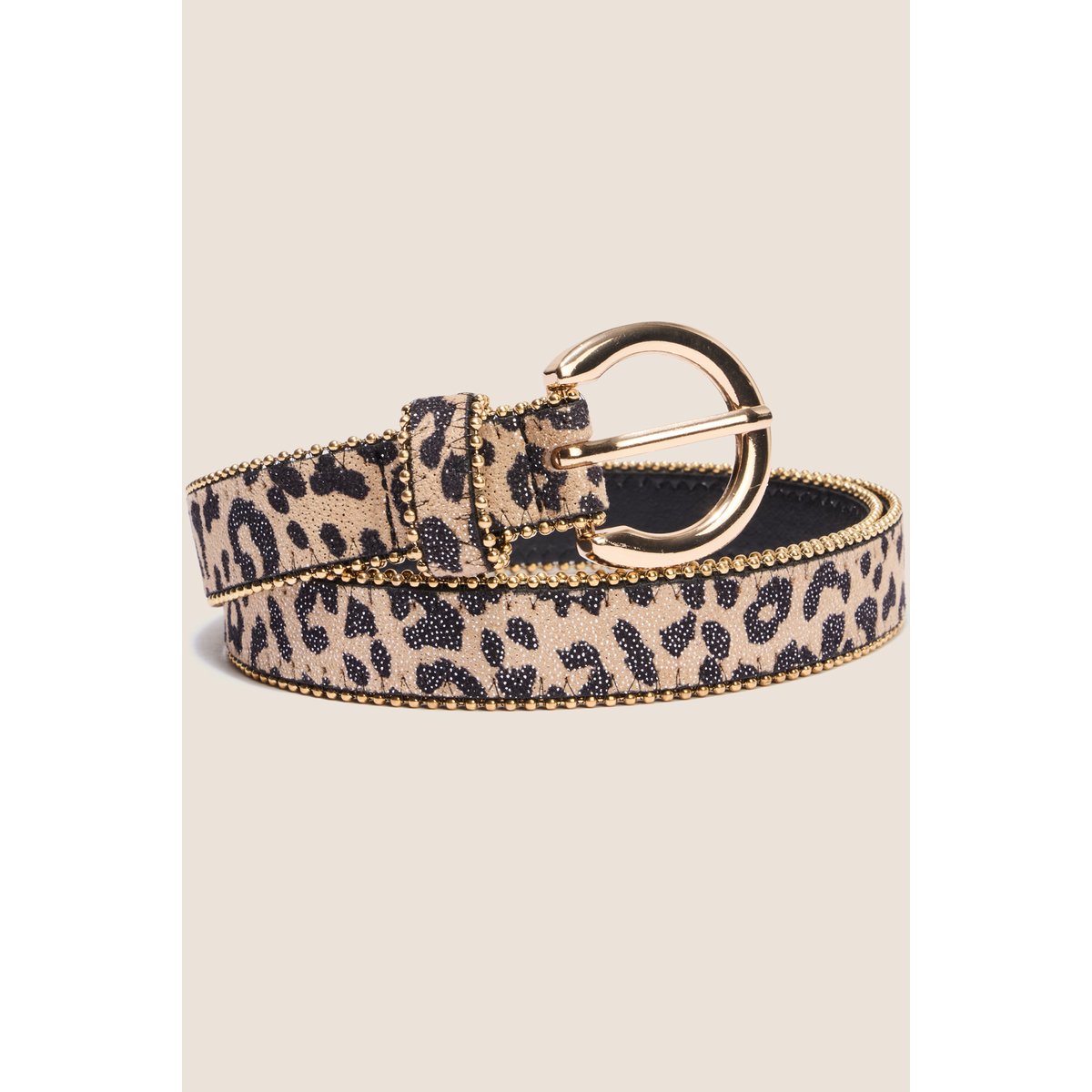 Ceinture fine avec chaîne beige, BREAL