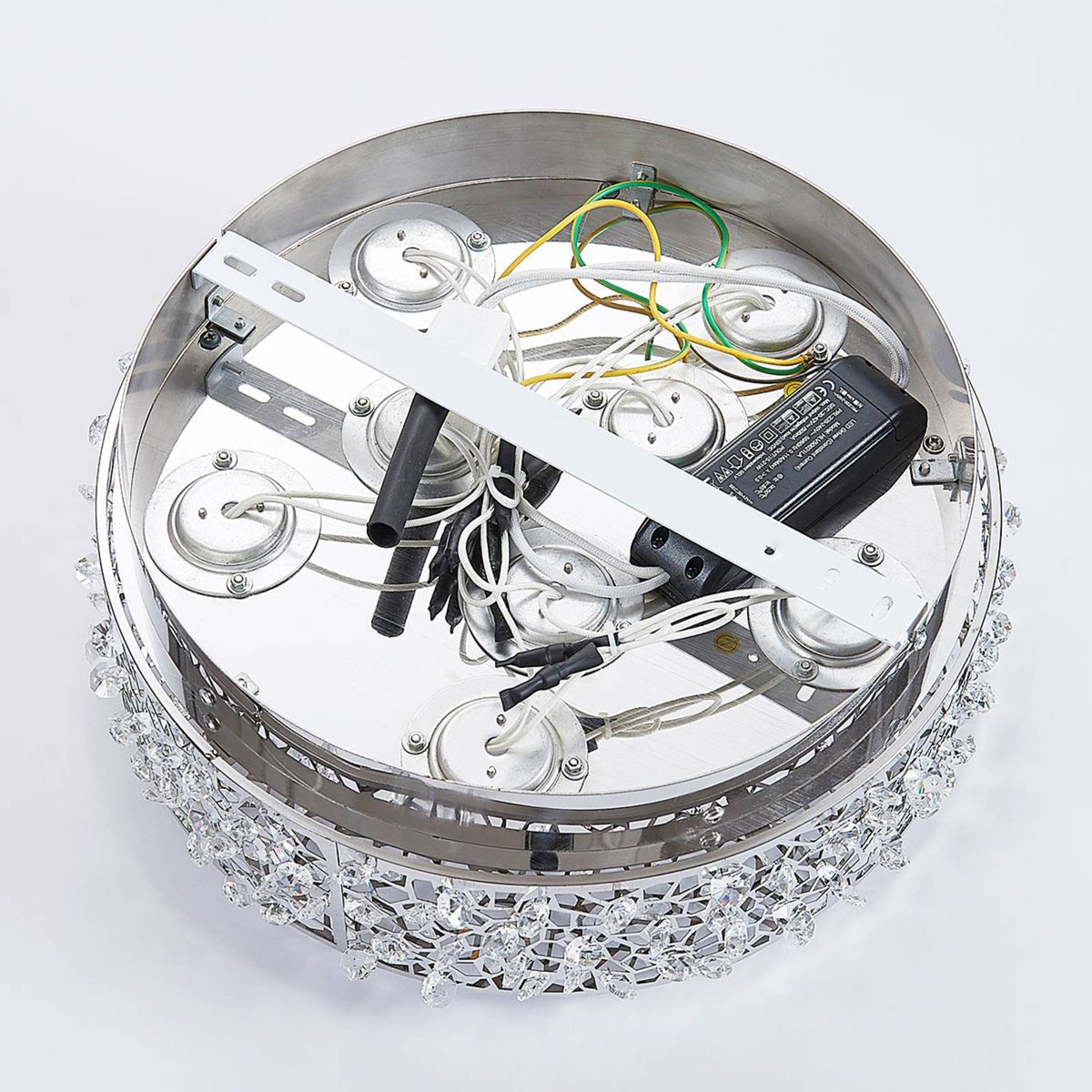 Plafonnier moderneLED, Felias chromé, transparent, LUCANDE