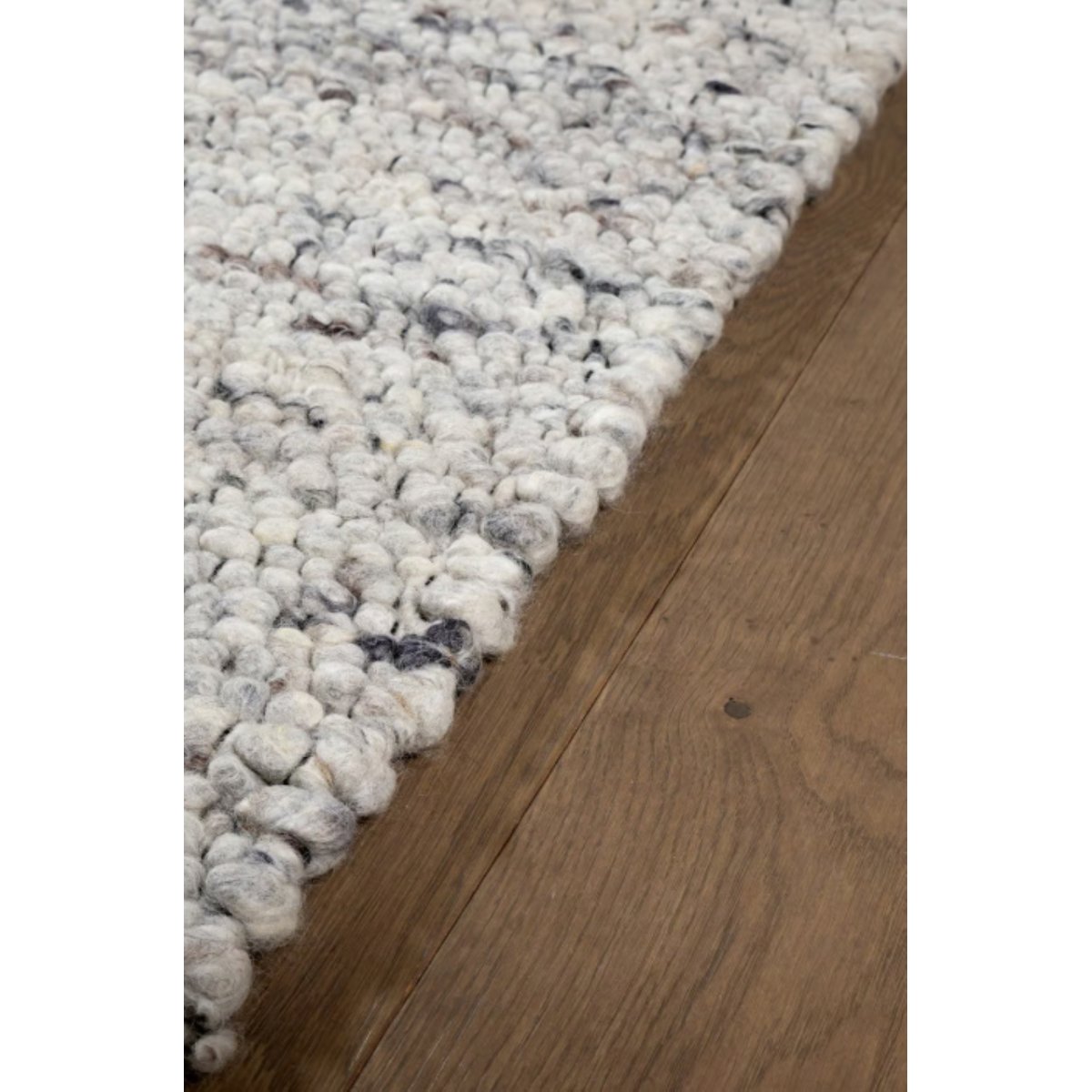 Tapis de salon fait main en laine SHEPERD argent, NOVATREND