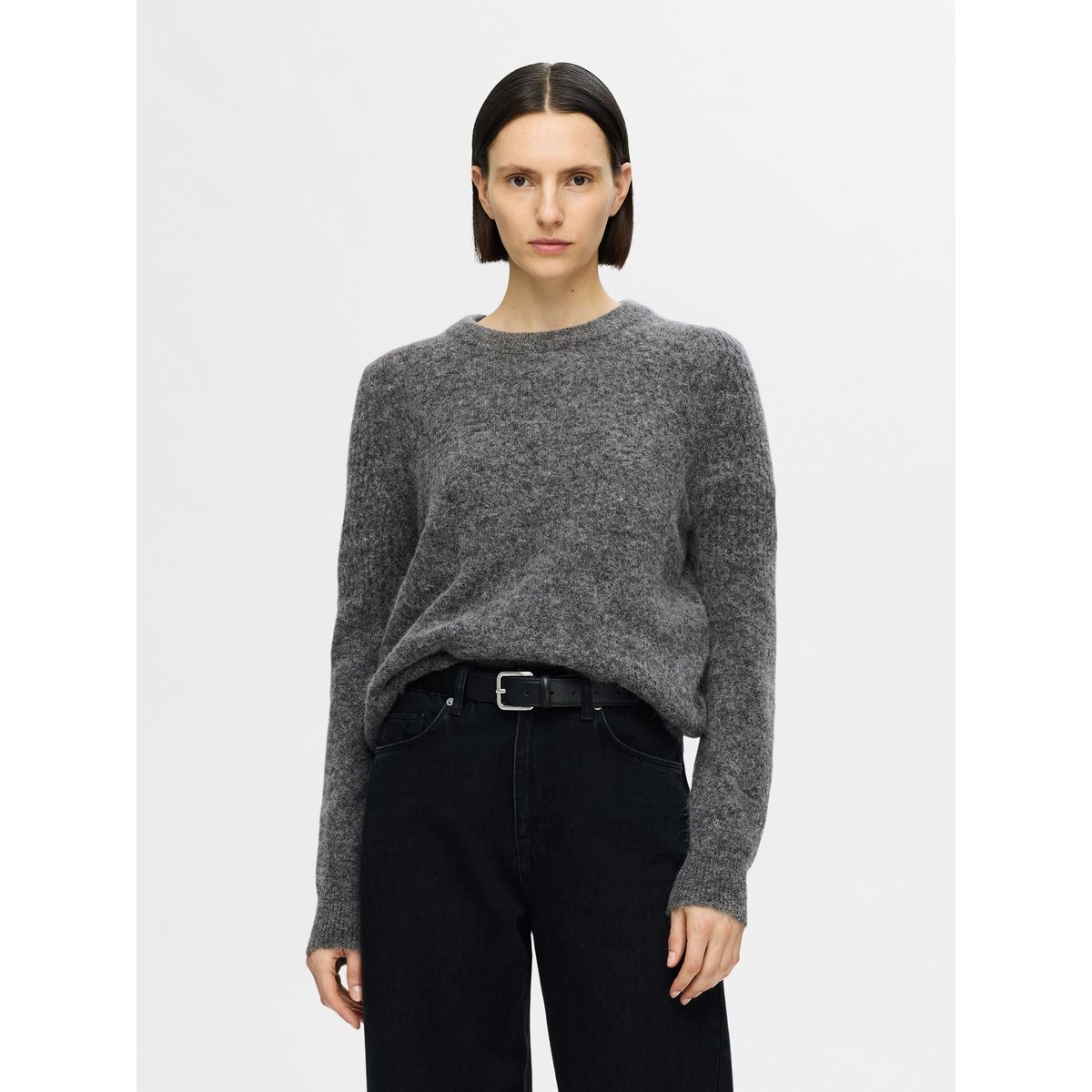 Pull medium grey melange, SELECTED