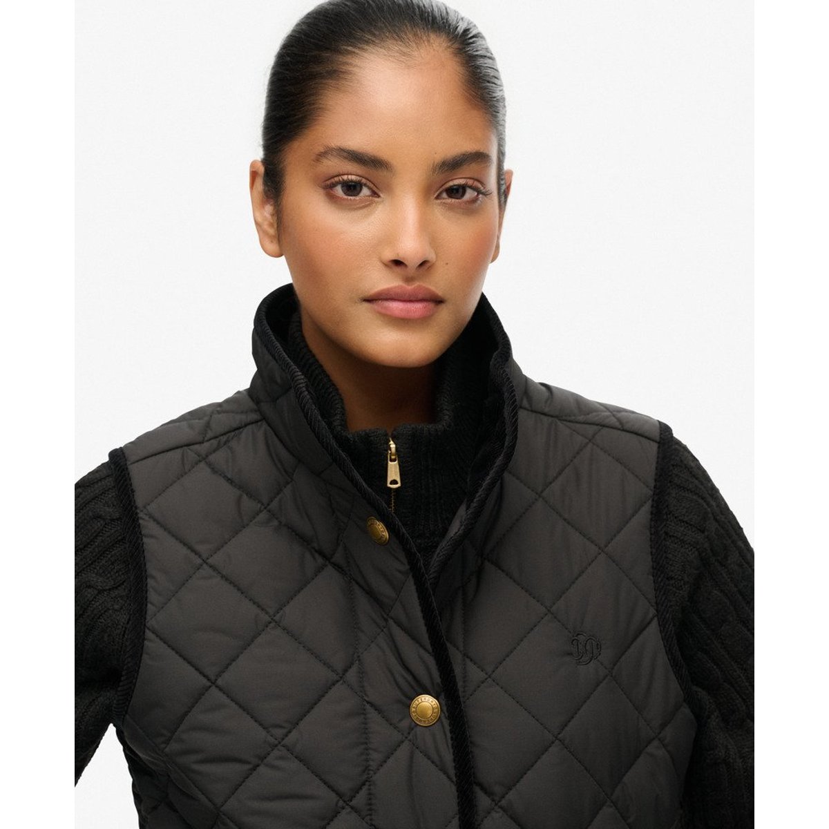 Gilet Matelassé Estate Country météorite noir, SUPERDRY