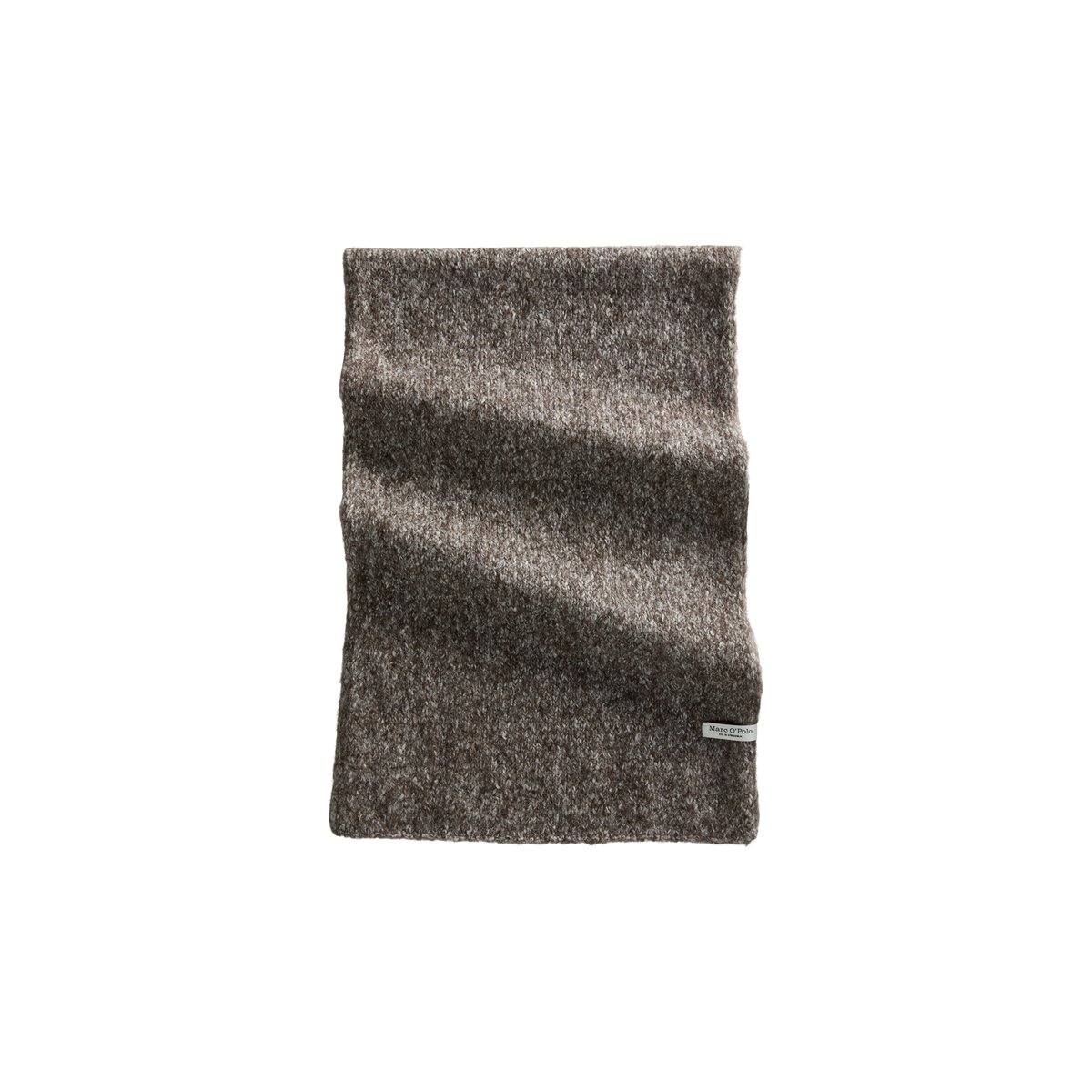 écharpe tricotée en mélange de coton bio et de laine d'alpaga marron foncé, MARC O'POLO