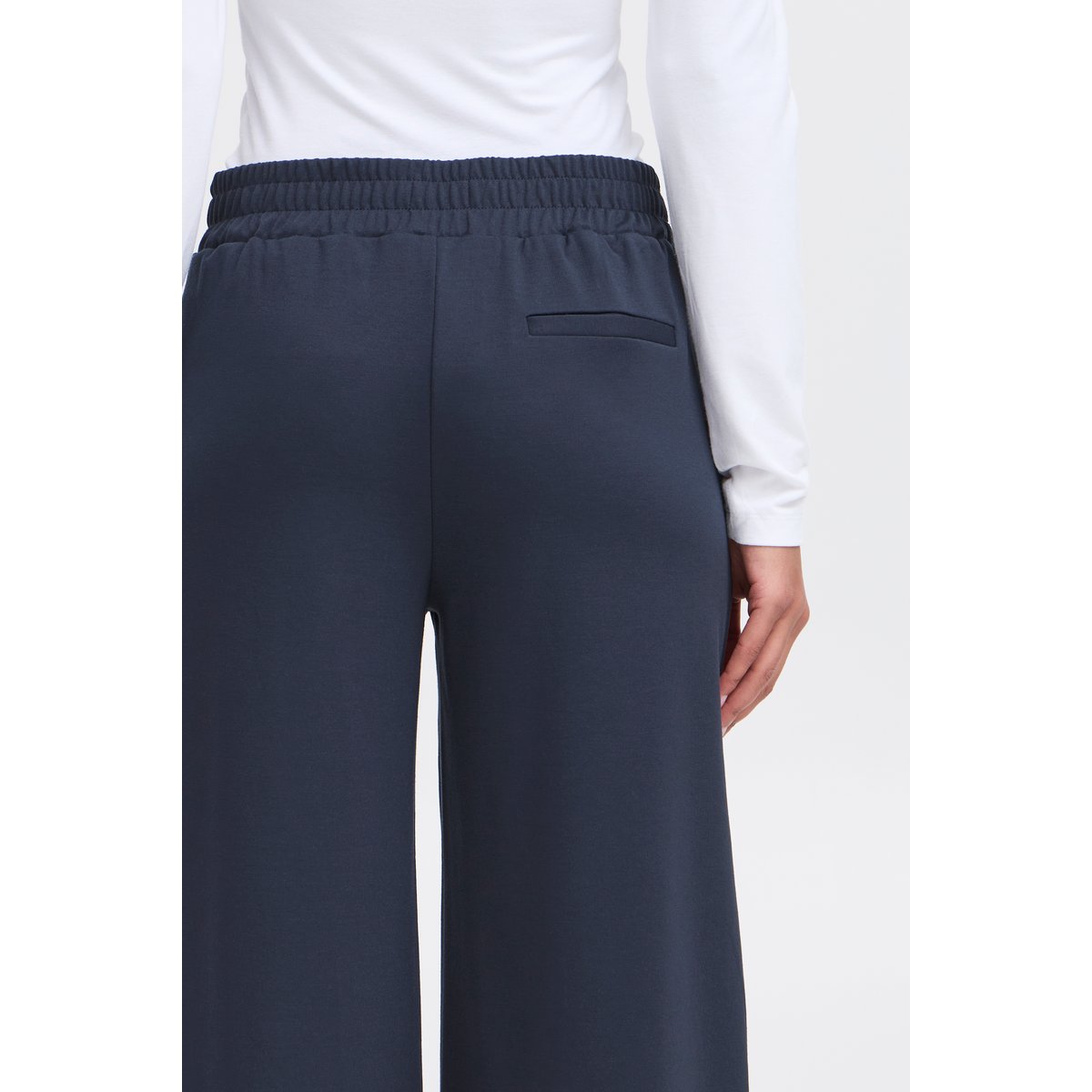 Pantalon coupe droite, jambes larges bleu total eclipse, ICHI