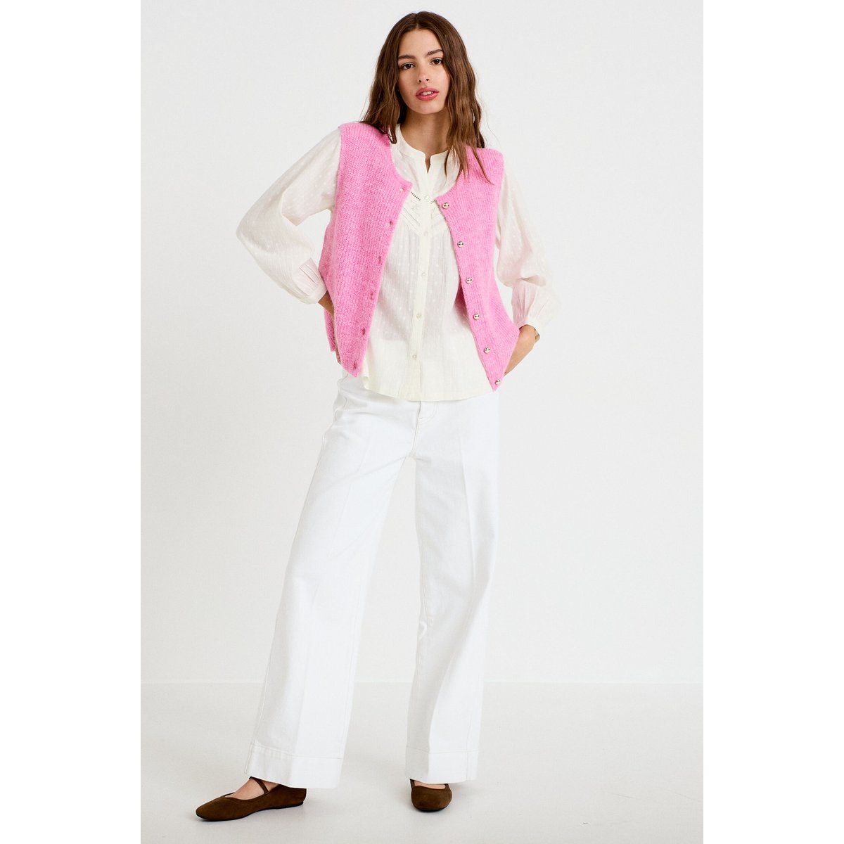Gilet sans manches rose fushia, CACHE CACHE