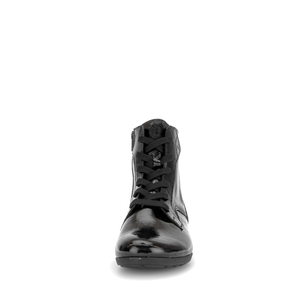 Bottines en cuir verni à talon décroché noir, GABOR