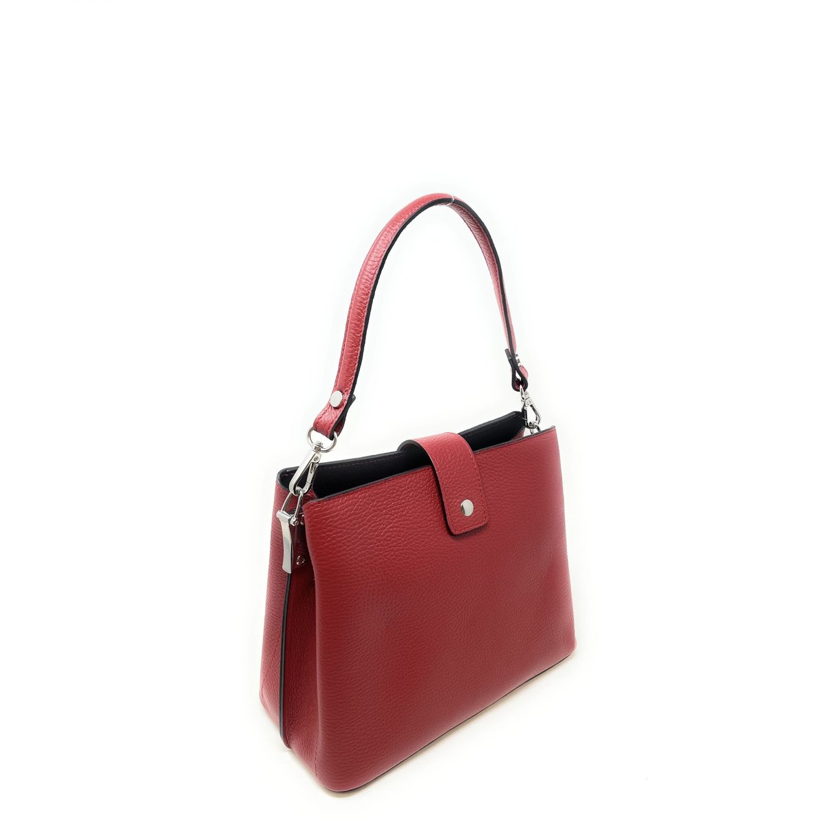 Sac à main en cuir grainé MARTENS rouge foncé, OH MY BAG