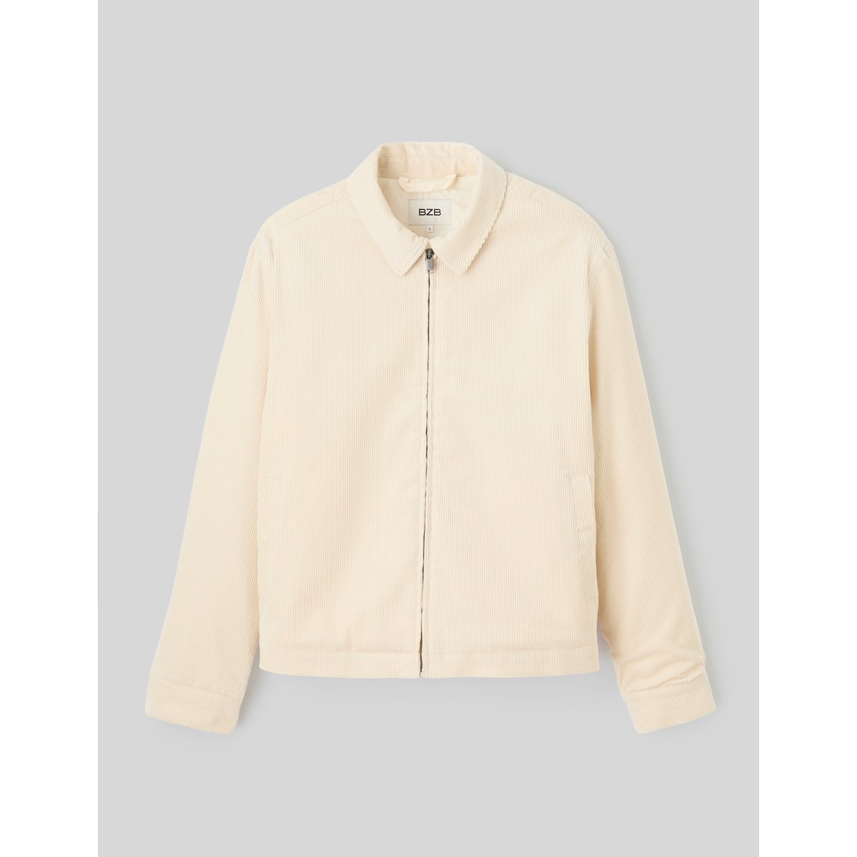 Veste zippée unie naturel, BZB
