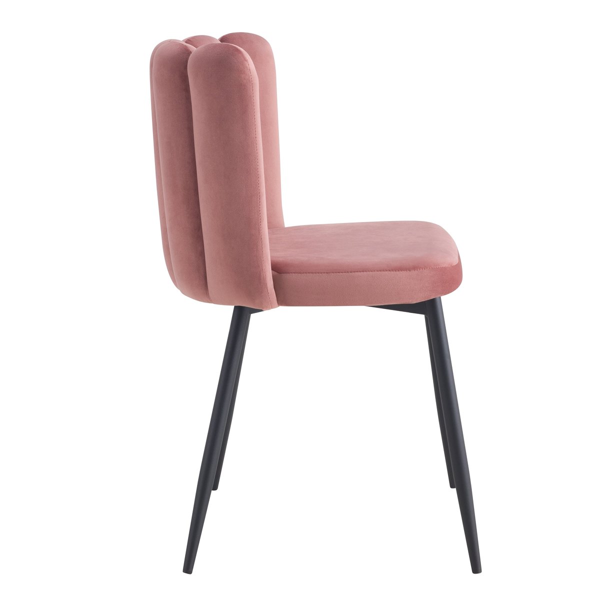 Lot de 2 chaises en velours et pieds en métal - ROSY vieux rose, MAISON PAVANE