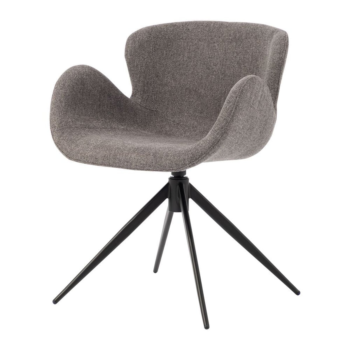 Chaise repas accoudoir tissu gris foncé, ZAGO
