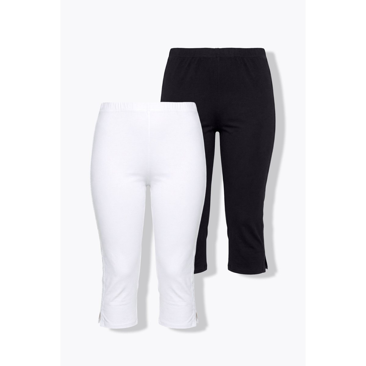 Lot de 2 leggings-corsaires blanc neige, ULLA POPKEN