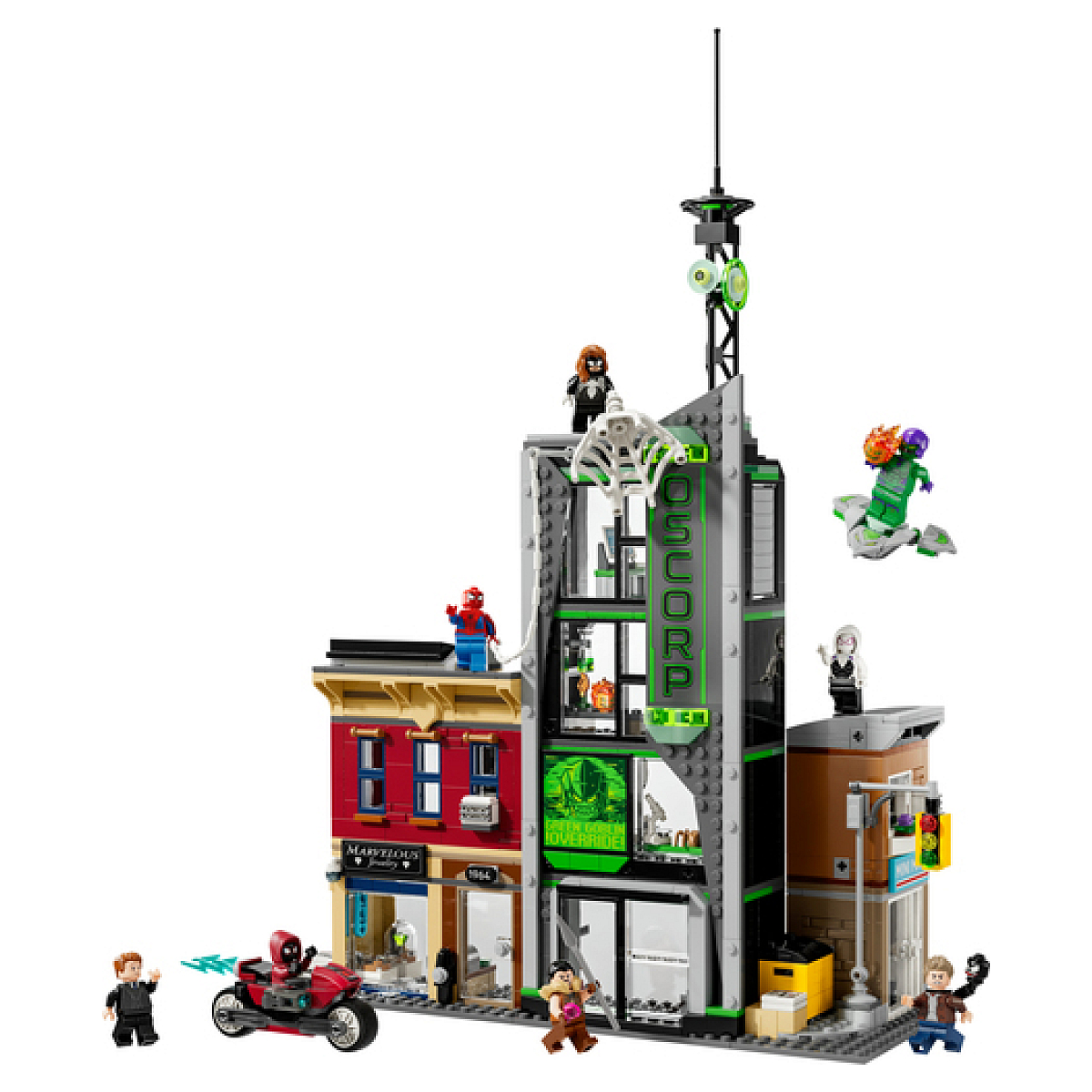 LEGO Marvel - Set Spider-Man contre Oscorp - 76324 avec Minifigurines couleur unique, LEGO