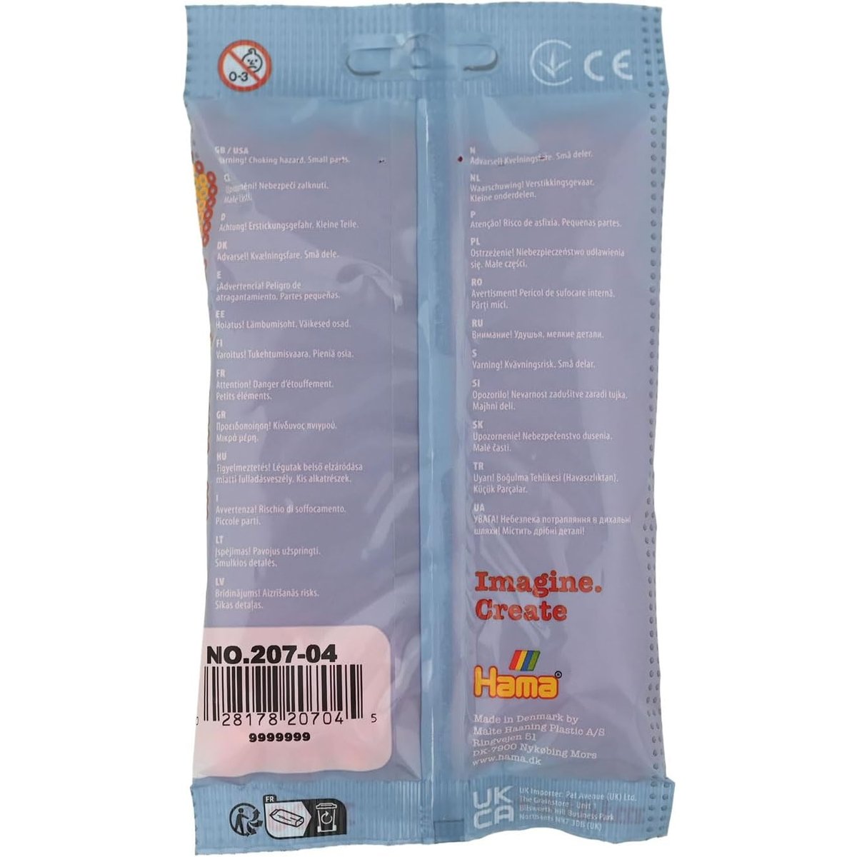 Sachet 1000 perles plastique orange, HAMA