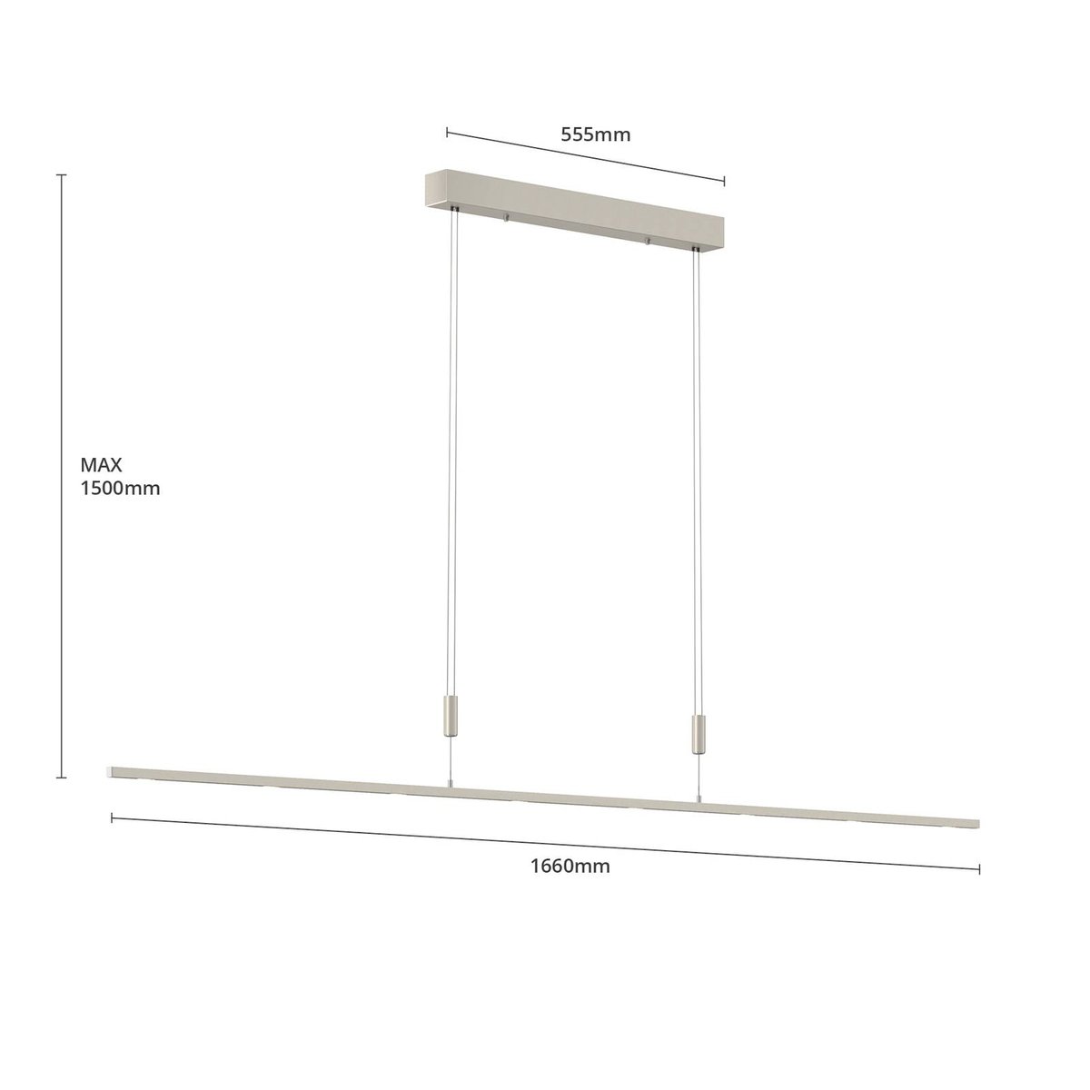 Suspension En Aluminium Moderne Led, Tolu nickel mat brossé, chromé, LUCANDE