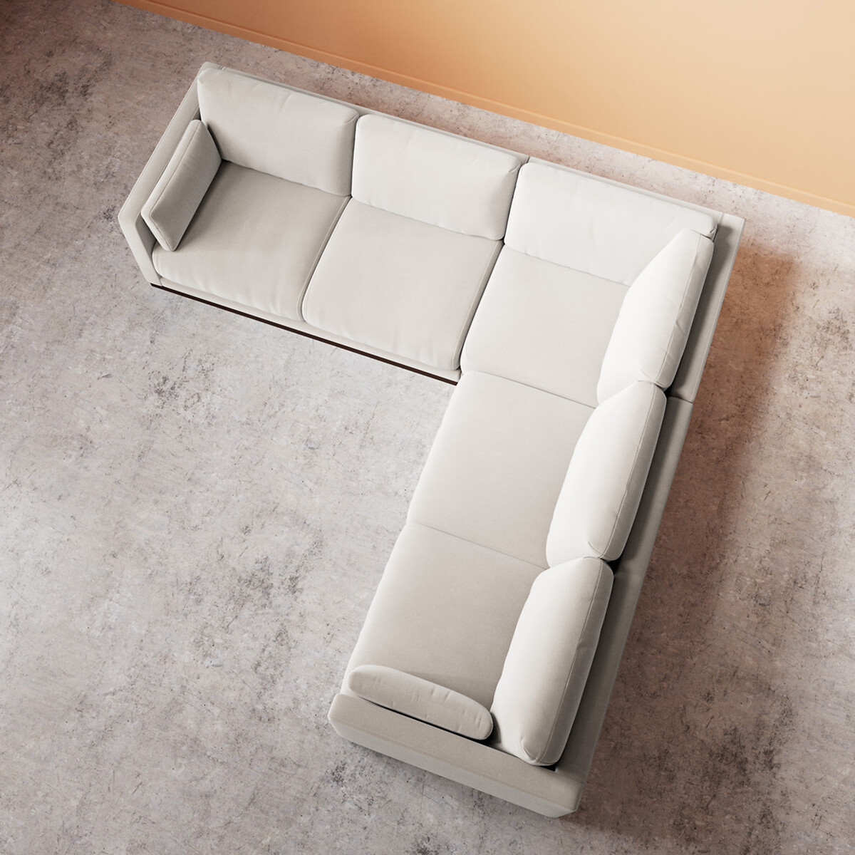 Alesund Crushed Velvet Corner Sofa ecru , SWOON