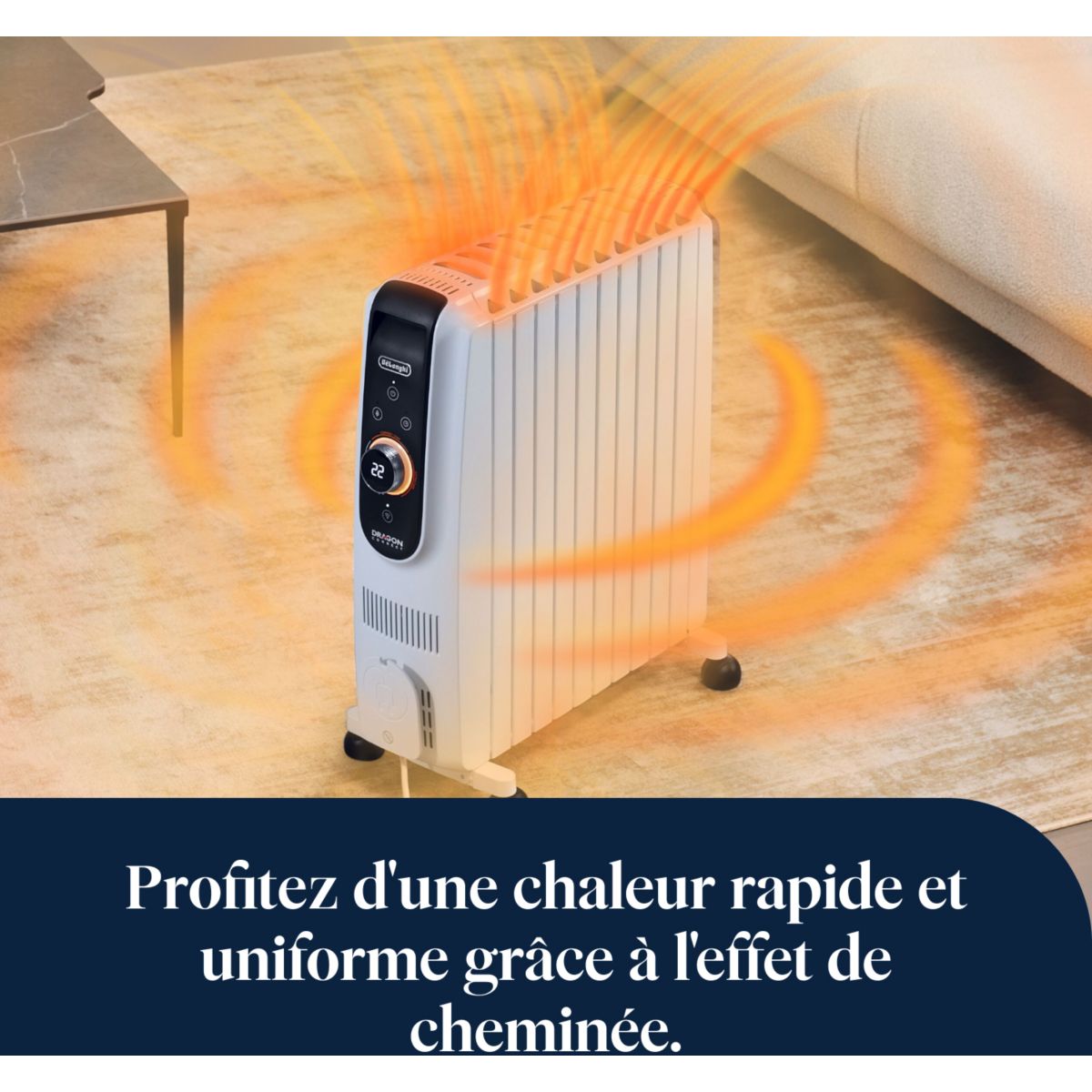 Chauffage Bain d'huile TRD51025 WIFI couleur unique, DELONGHI