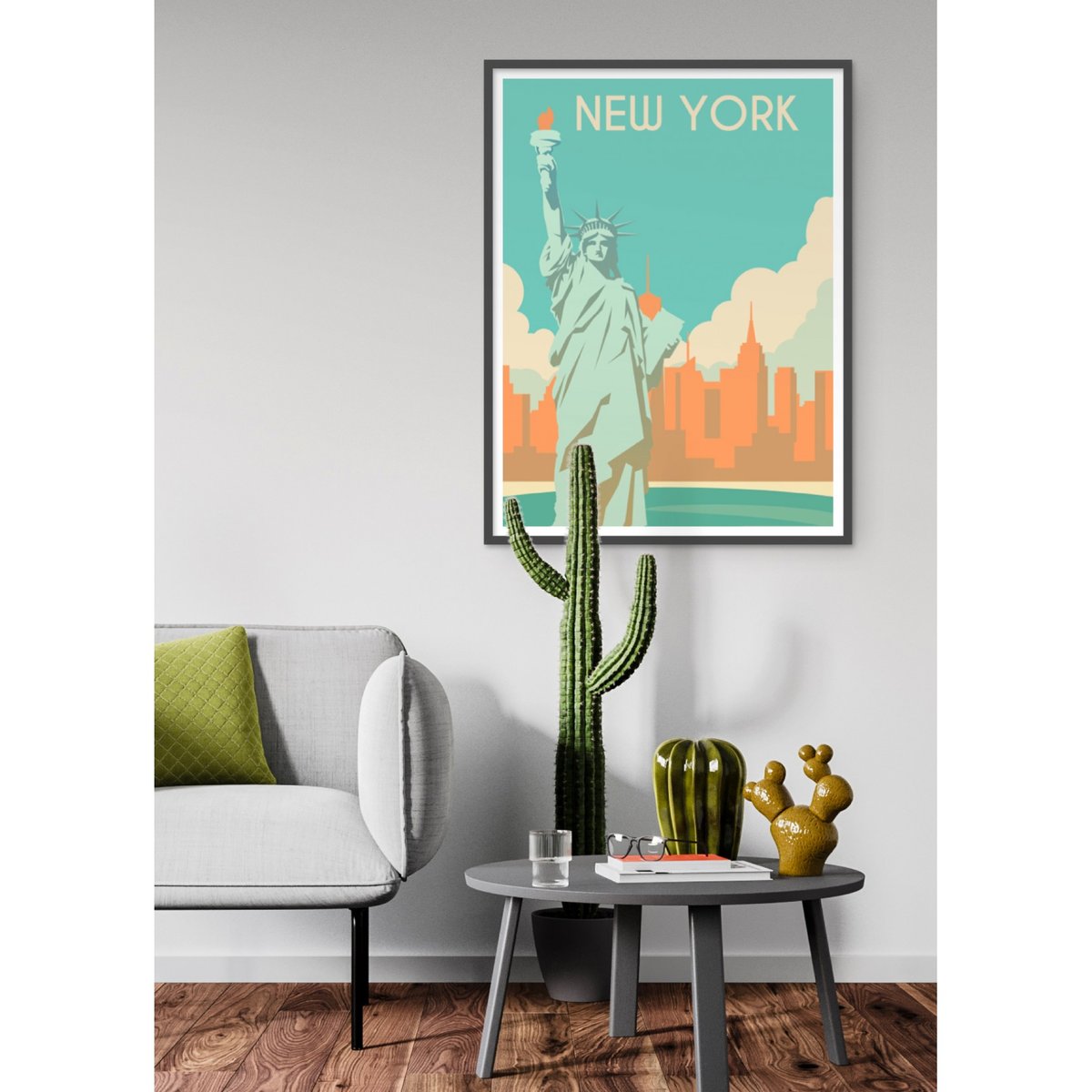 Poster New York blanc, L'AFFICHERIE