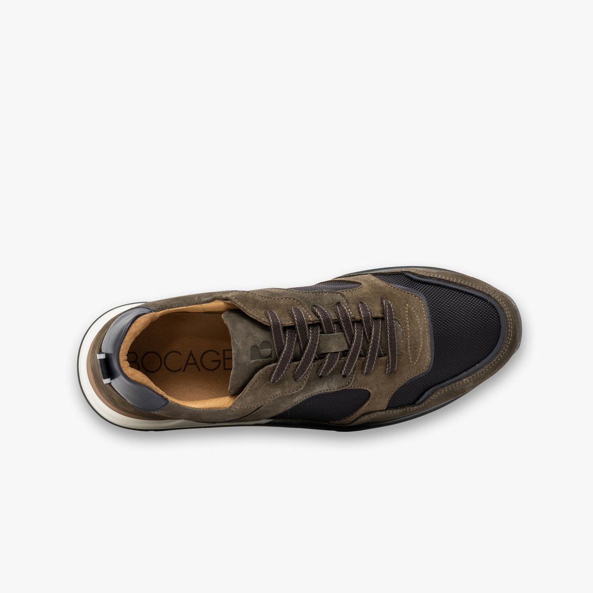 Basket en cuir MIKA gris taupe, BOCAGE