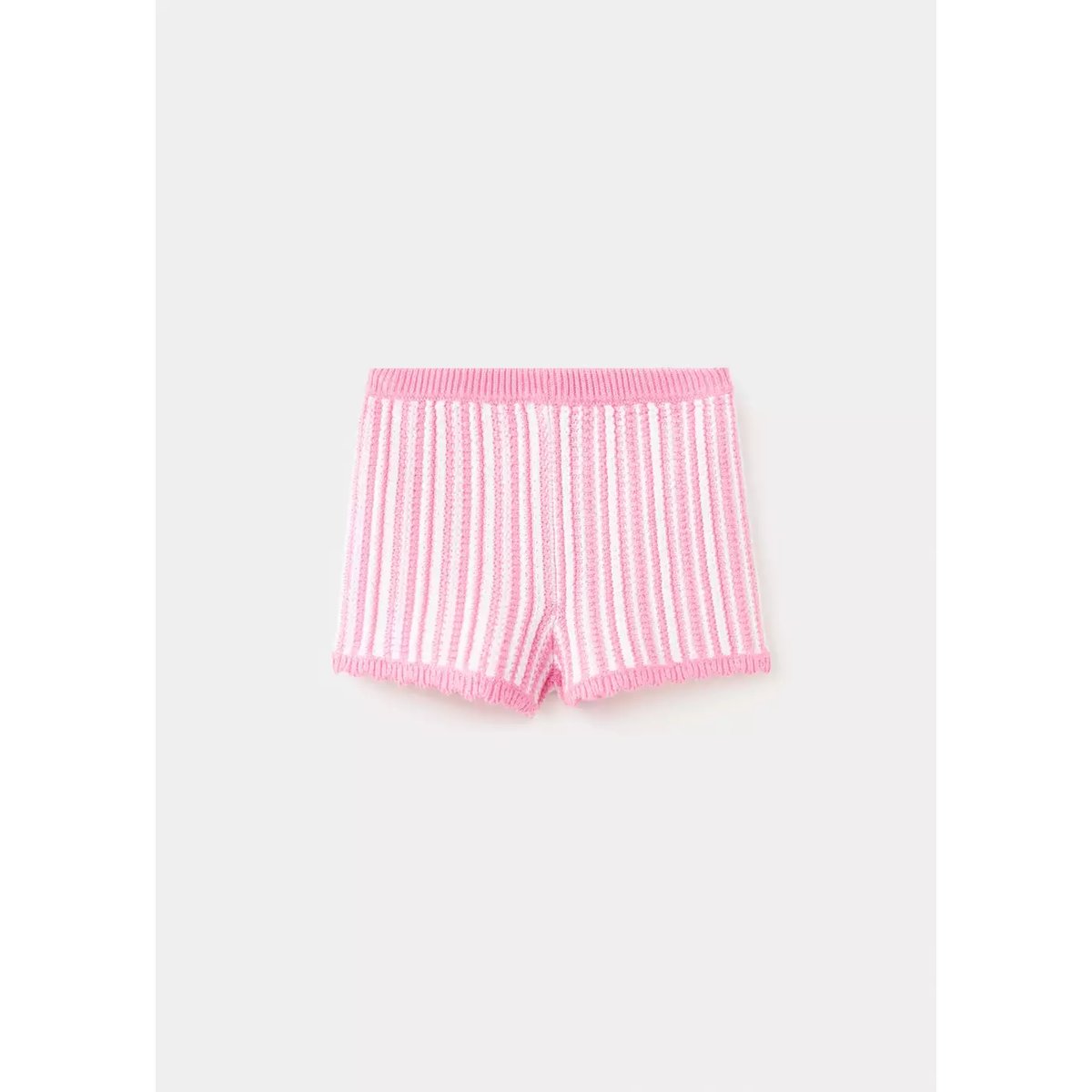 Short en crochet à rayures rose, MANGO BABY