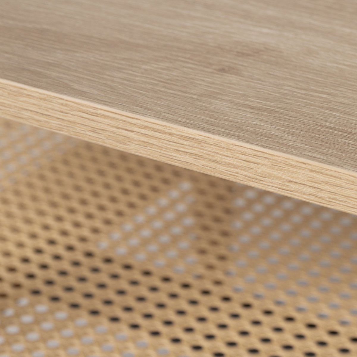 Table basse ovale en bois et cannage- ELLOS bois clair, DRAWER