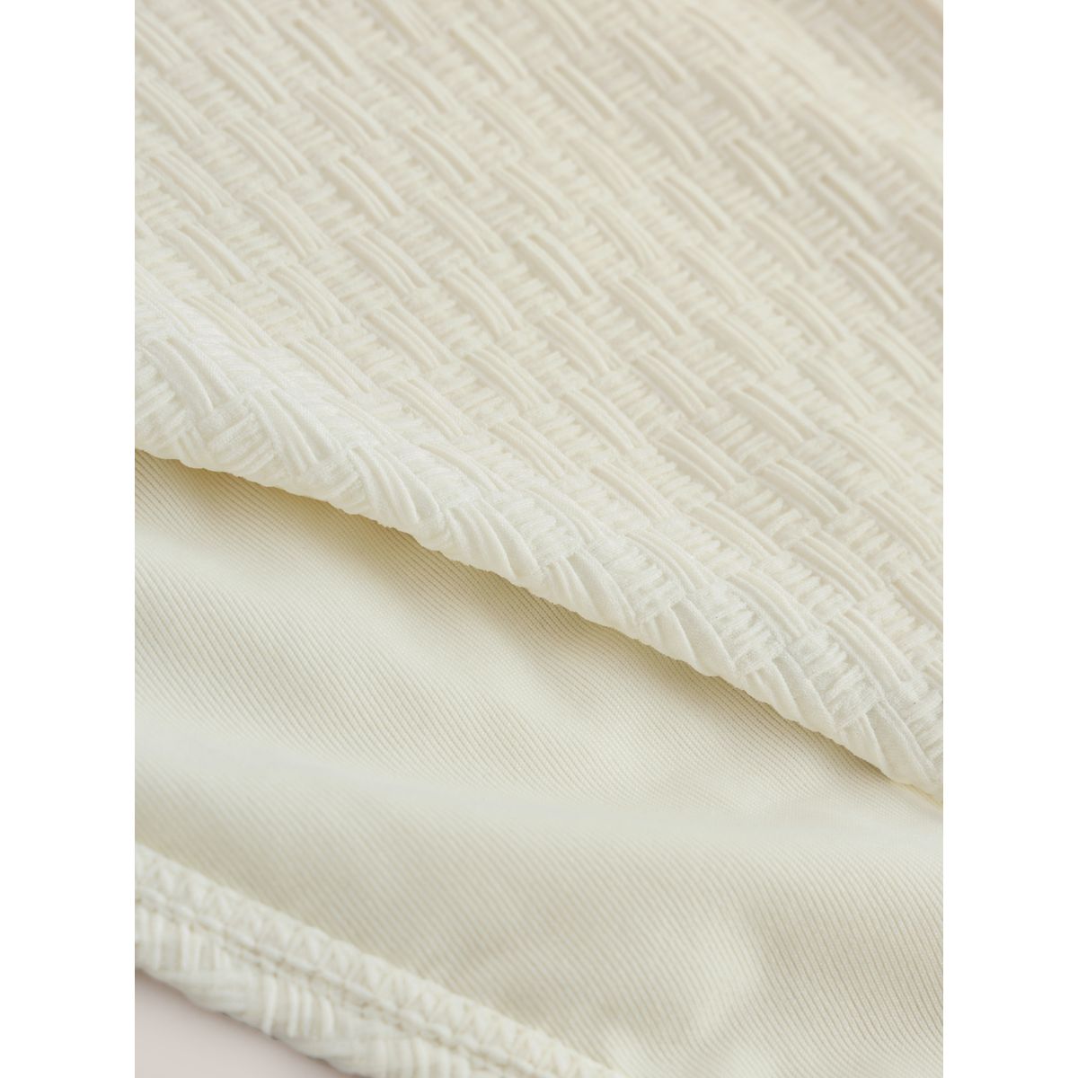 Bas de bikini taille haute éléments métal crème tissée, NEXT