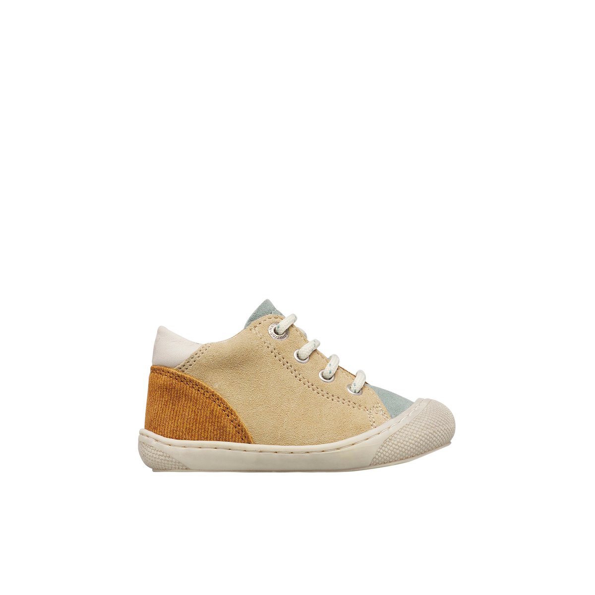 Chaussures premiers pas en suède ROMY sage-sable, NATURINO