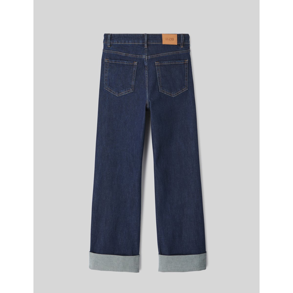 Jean straight revers bleu moyen, BZB