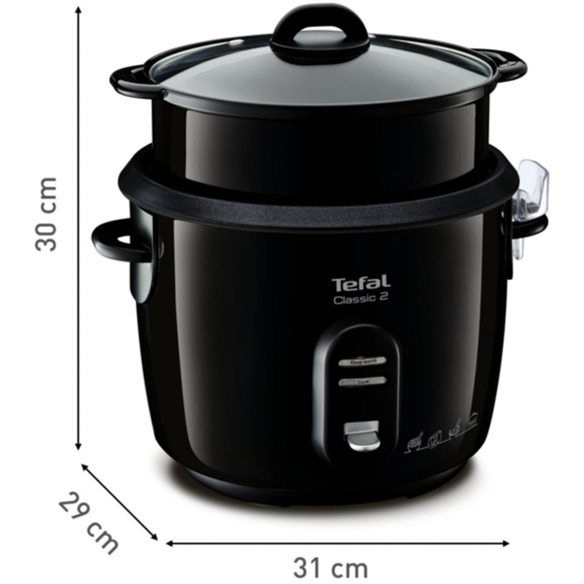 Cuiseur riz YY4351FB Classic 5L+ panier vapeur couleur unique, TEFAL