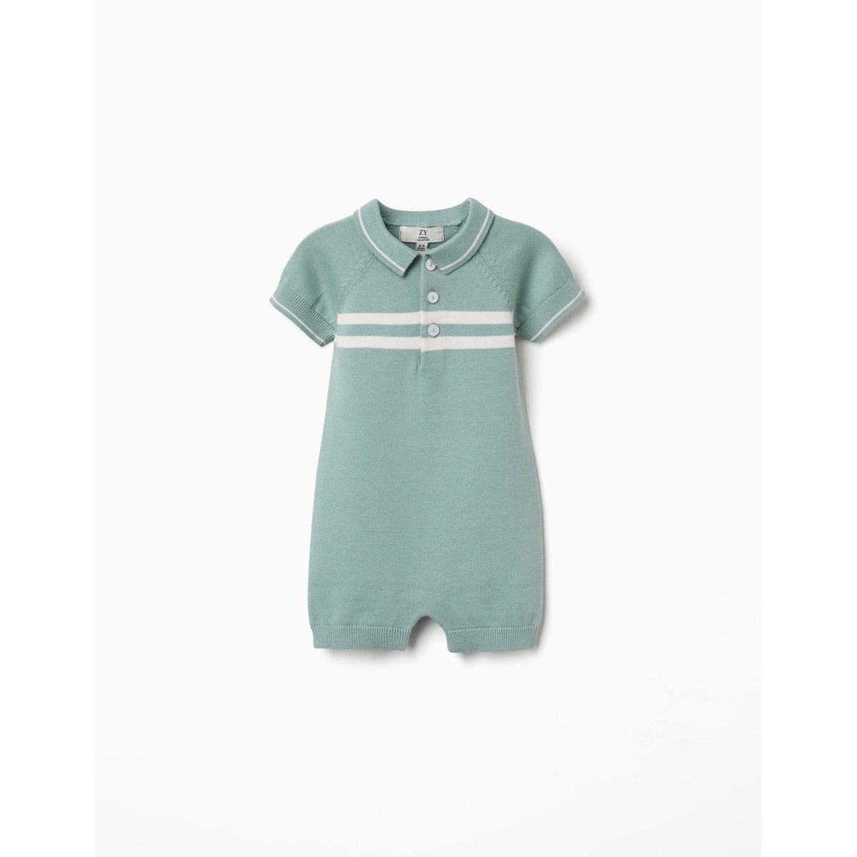 Combishort en maille à rayures vert clair, ZIPPY