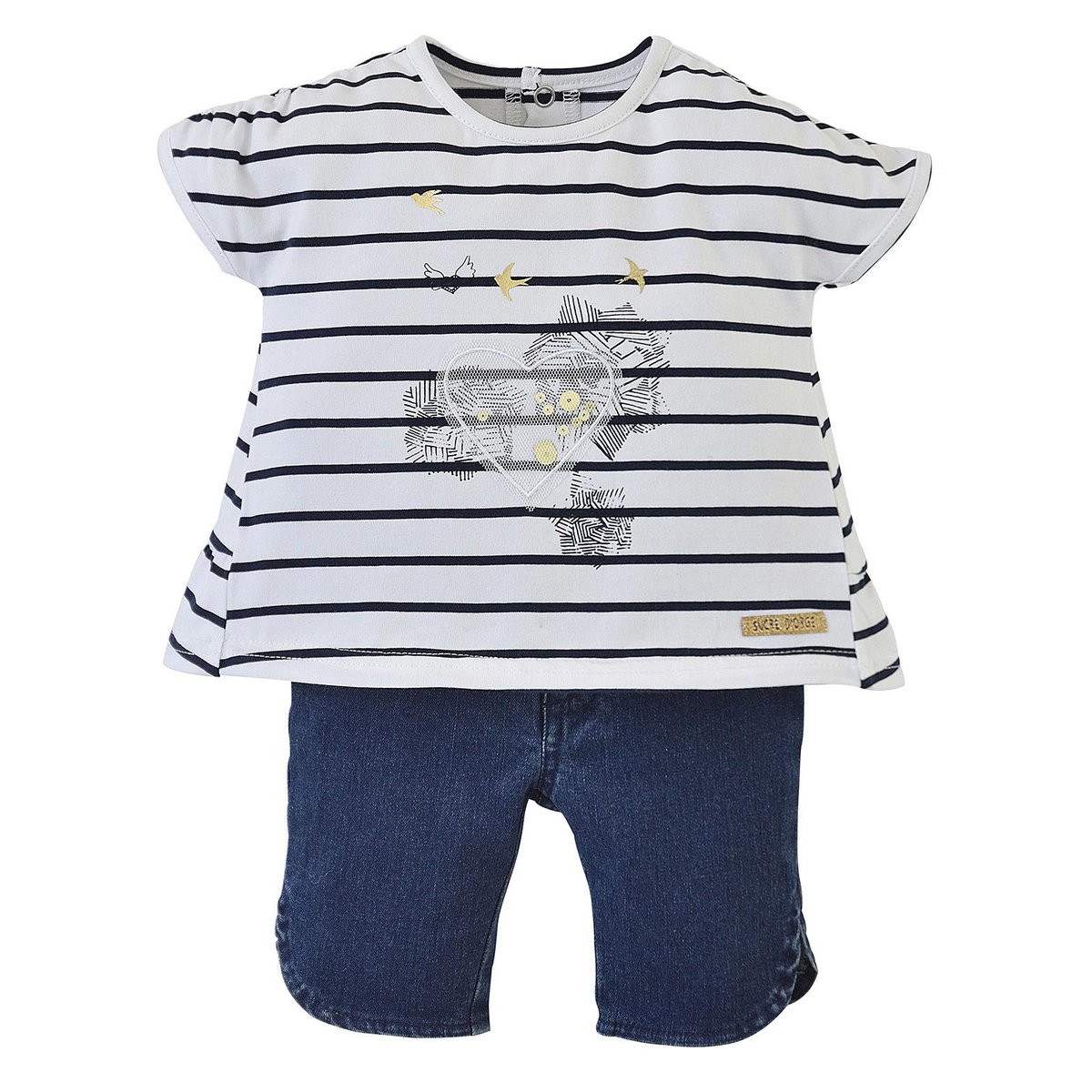 Ensemble court fille raye bleu, SUCRE D'ORGE