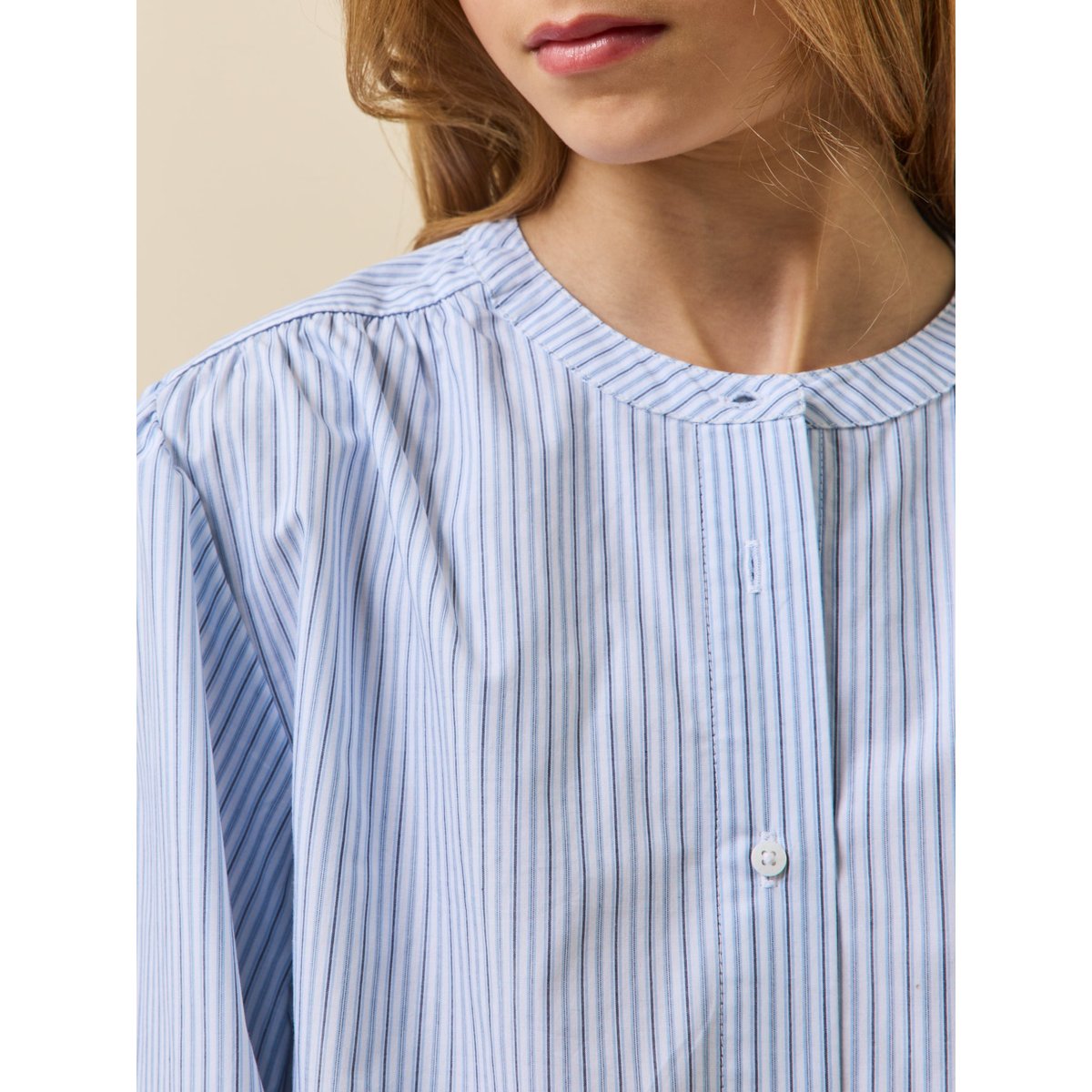 Chemise rayée - Collection junior rayure bleu/ecru, CYRILLUS
