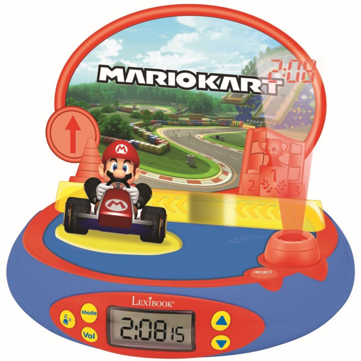 Réveil RP500UNI Projecteur Nintendo Mario Kart bleu, LEXIBOOK